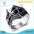 Gothic Silber Schädel Ringe, Silber Punk Ringe für Männer